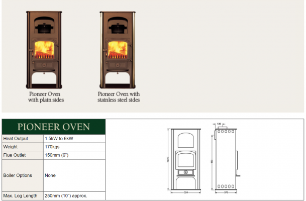 Clearview Pioneer Oven Multifuel Stove, in Black (2) £1,960.00