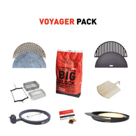 Voyager Pack - Includes Classic JoeTisserie, DoeJoe, Firelighters, JoeTisserie Basket, Pizza Paddle, Cast Iron Griddle, Cast Iron Grate, Soapstone & Stainless Stell fish & Veg Grate. +£1,150.00